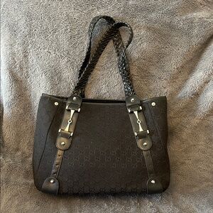 Source Unknown Black Textured Tote Bag